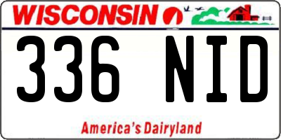 WI license plate 336NID
