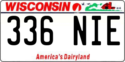 WI license plate 336NIE
