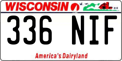 WI license plate 336NIF