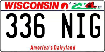 WI license plate 336NIG