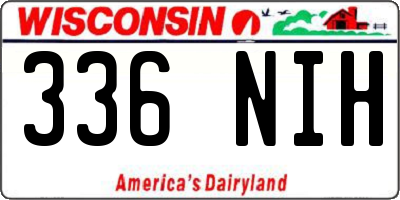 WI license plate 336NIH
