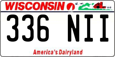 WI license plate 336NII