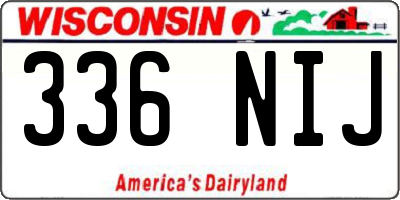 WI license plate 336NIJ