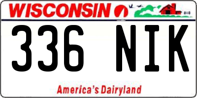 WI license plate 336NIK