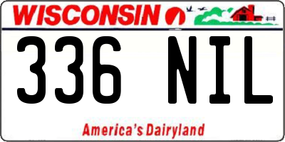 WI license plate 336NIL