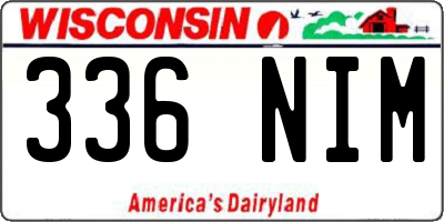 WI license plate 336NIM
