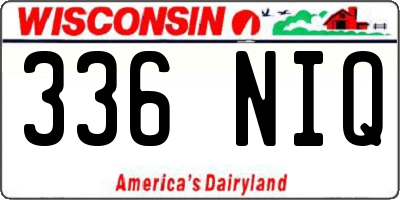 WI license plate 336NIQ
