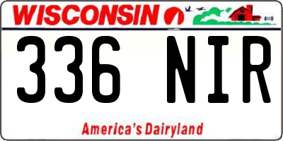 WI license plate 336NIR