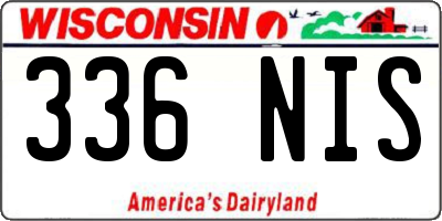 WI license plate 336NIS