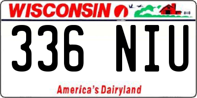 WI license plate 336NIU