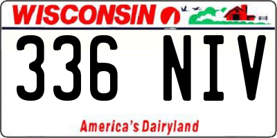 WI license plate 336NIV