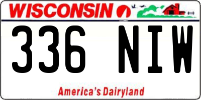 WI license plate 336NIW
