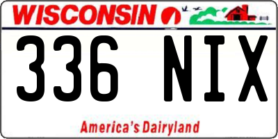 WI license plate 336NIX
