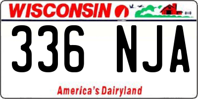 WI license plate 336NJA