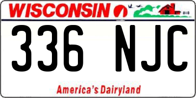 WI license plate 336NJC