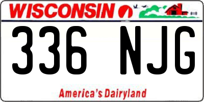 WI license plate 336NJG