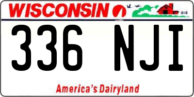 WI license plate 336NJI