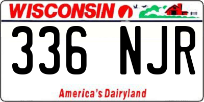 WI license plate 336NJR