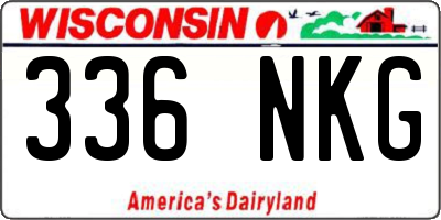 WI license plate 336NKG