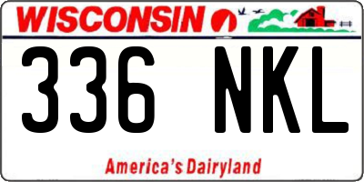 WI license plate 336NKL