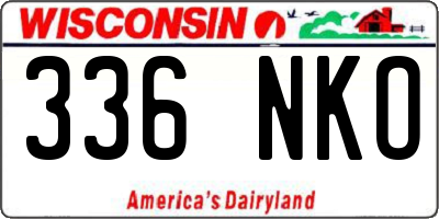 WI license plate 336NKO