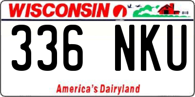 WI license plate 336NKU