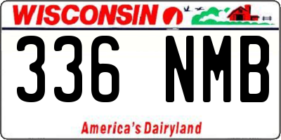 WI license plate 336NMB