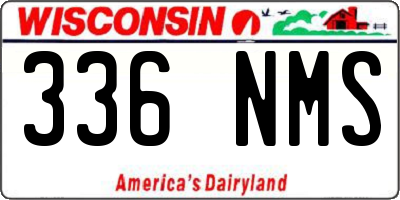 WI license plate 336NMS