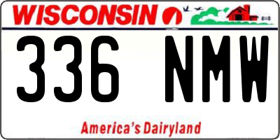 WI license plate 336NMW