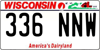 WI license plate 336NNW