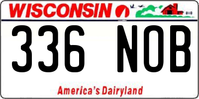 WI license plate 336NOB