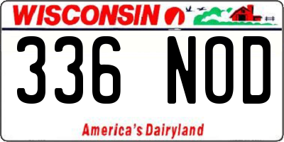 WI license plate 336NOD