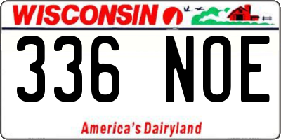 WI license plate 336NOE