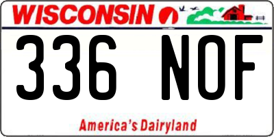 WI license plate 336NOF
