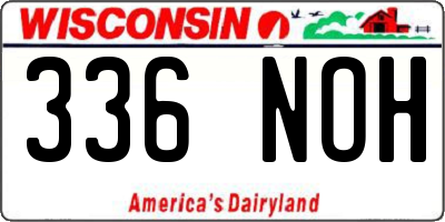 WI license plate 336NOH