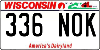 WI license plate 336NOK