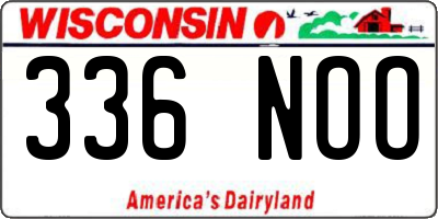 WI license plate 336NOO