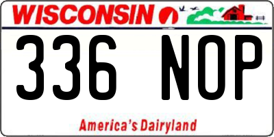 WI license plate 336NOP