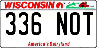 WI license plate 336NOT