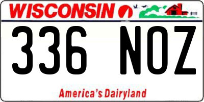 WI license plate 336NOZ