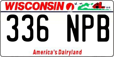WI license plate 336NPB