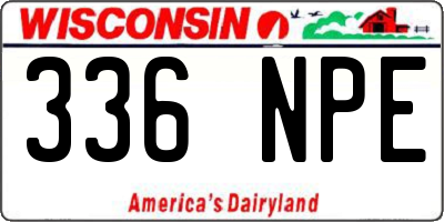 WI license plate 336NPE