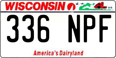 WI license plate 336NPF