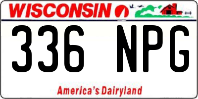 WI license plate 336NPG