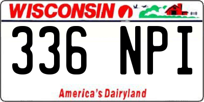 WI license plate 336NPI