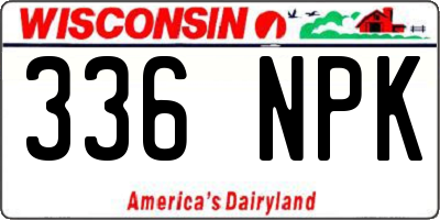 WI license plate 336NPK