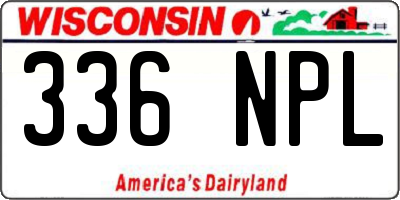 WI license plate 336NPL