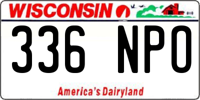 WI license plate 336NPO
