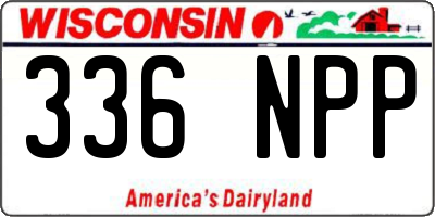WI license plate 336NPP