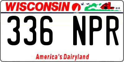 WI license plate 336NPR